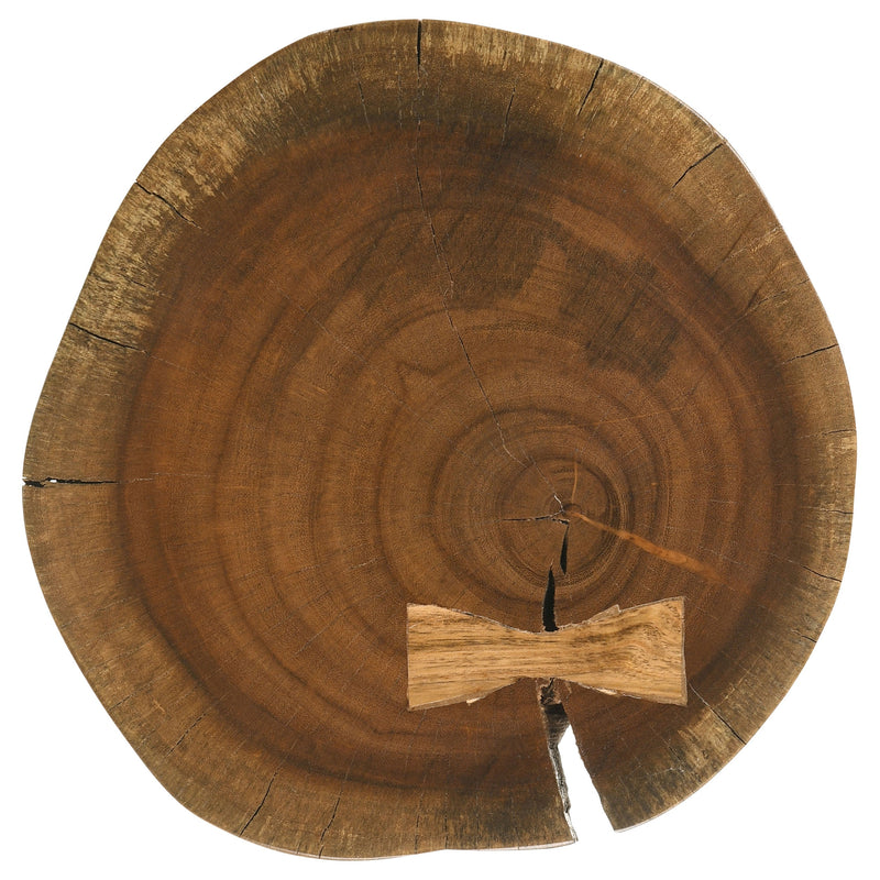 Mesa auxiliar de tronco de árbol macizo Keith, natural y negro