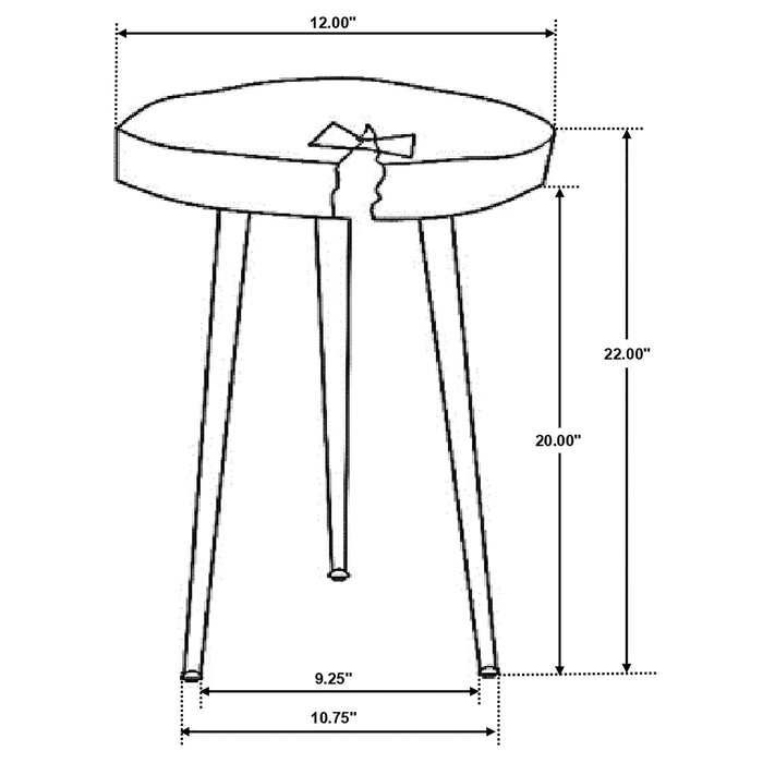 Keith Round Wood Top Side Table Natural and Black