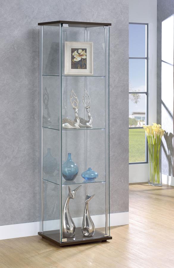 Vitrina Bellatrix de cristal transparente de 4 estantes