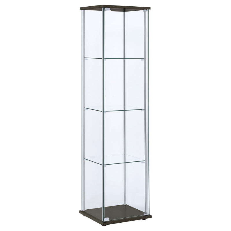 Vitrina Bellatrix de cristal transparente de 4 estantes