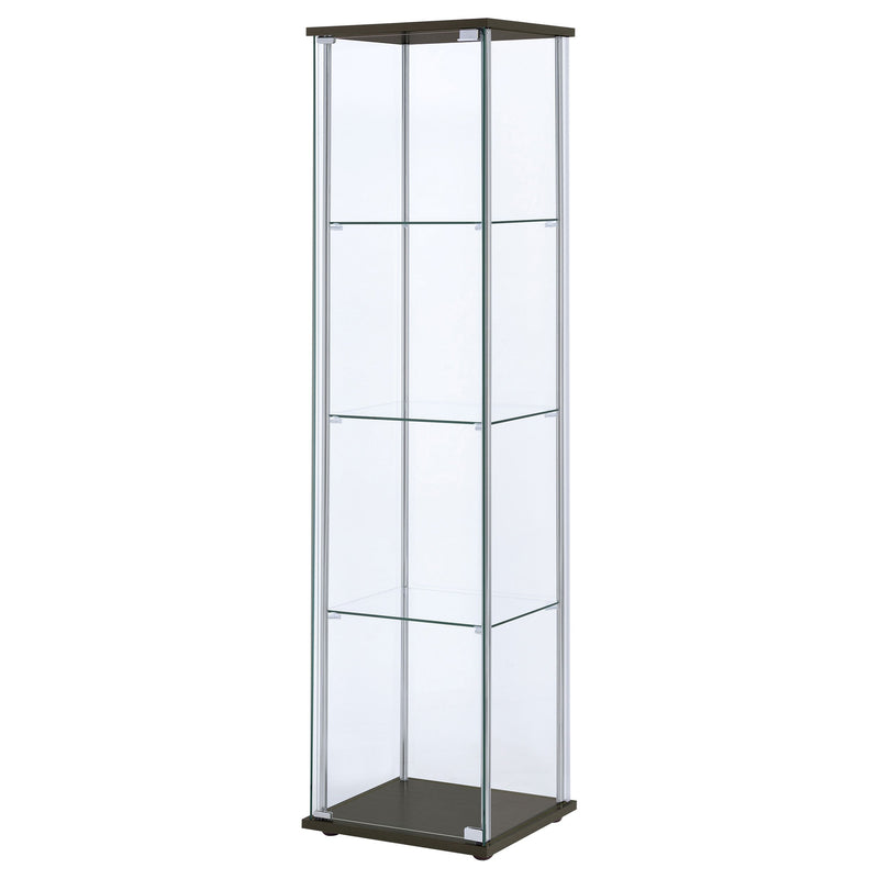 Vitrina Bellatrix de cristal transparente de 4 estantes
