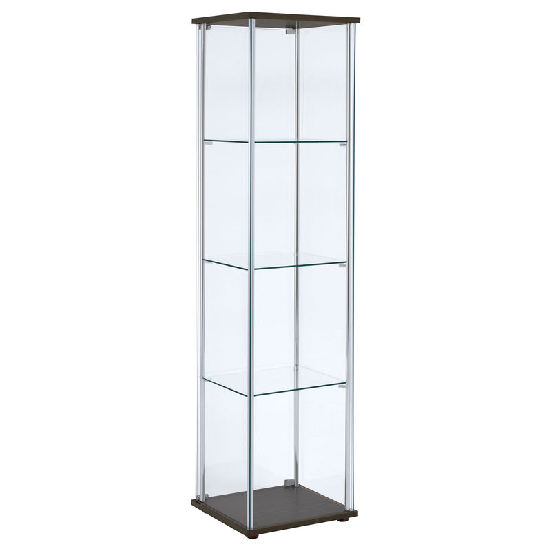 Vitrina Bellatrix de cristal transparente de 4 estantes