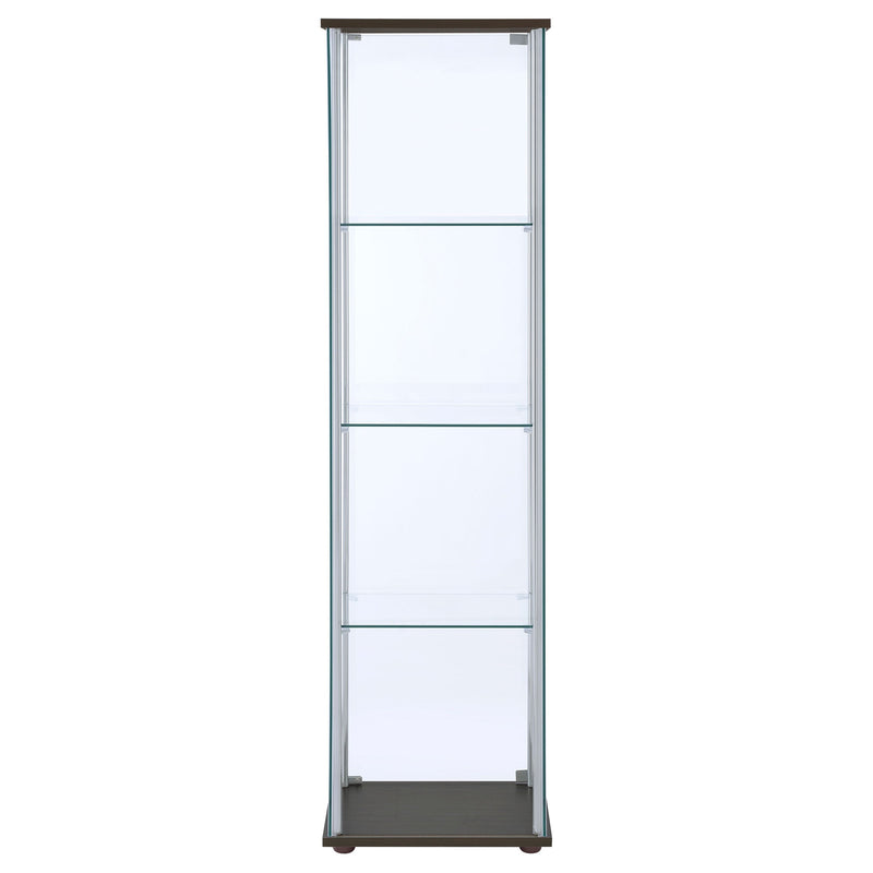 Vitrina Bellatrix de cristal transparente de 4 estantes