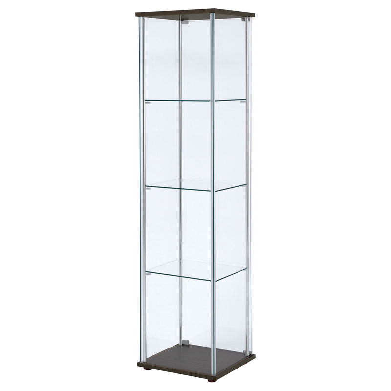 Vitrina Bellatrix de cristal transparente de 4 estantes