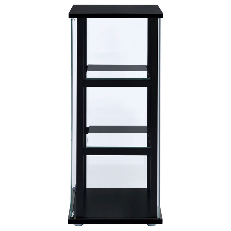 Vitrina Curio de 3 estantes de cristal transparente Cyclamen - Negro