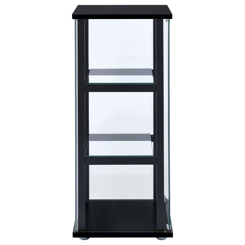 Vitrina Curio de 3 estantes de cristal transparente Cyclamen - Negro
