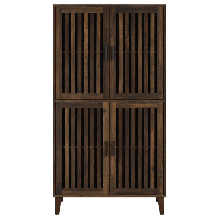 Elouise 4-door Engineered Wood Tall Accent Cabinet Dark Pine