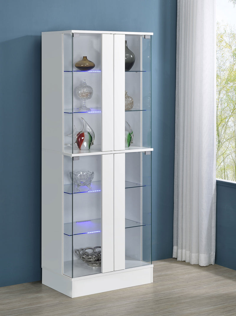 Cabra 4-door LED Curio Display Cabinet High Gloss