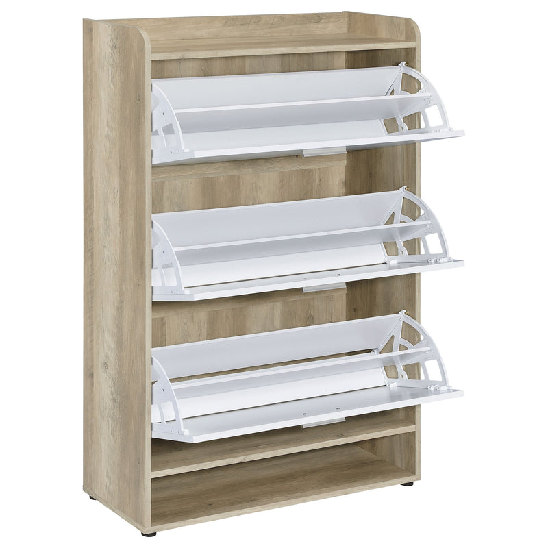 Zapatero de madera técnica Denia de 3 niveles