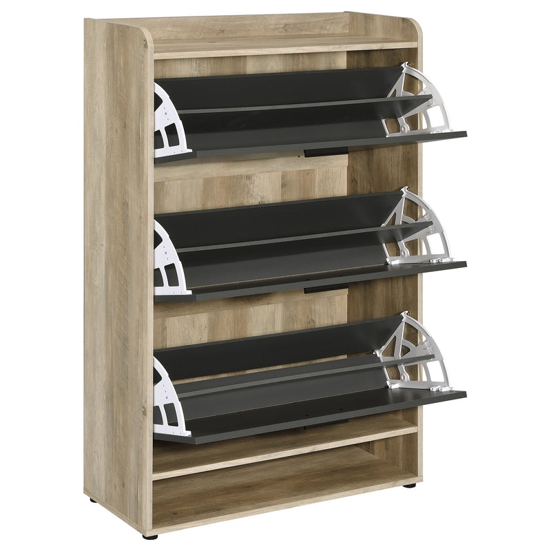 Zapatero de madera técnica Denia de 3 niveles