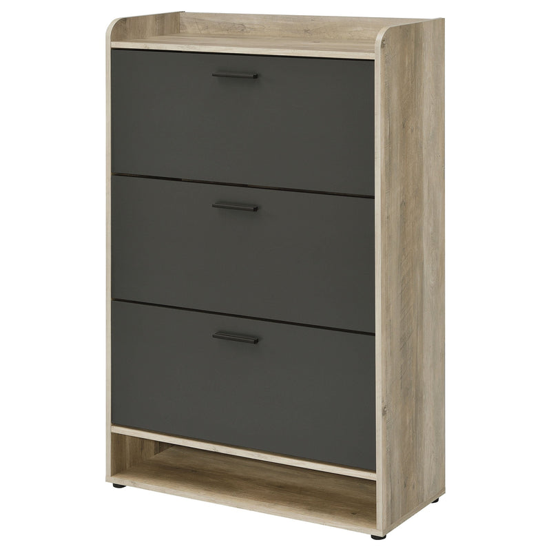 Zapatero de madera técnica Denia de 3 niveles