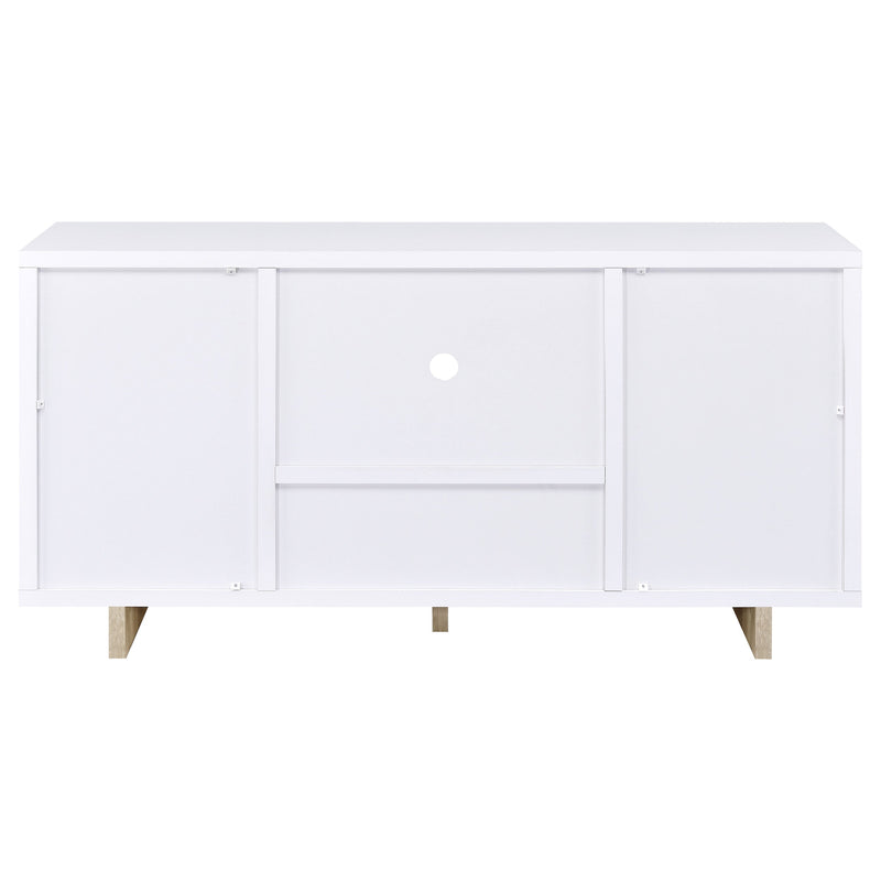 Dalton 2-door Storage Cabinet White and Distressed Pine