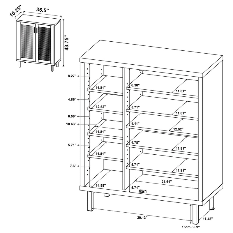 Mueble zapatero de 2 puertas Teller Roble Natural