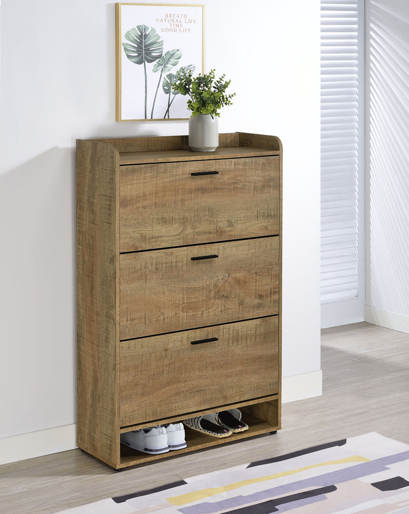 Zapatero de madera técnica de 3 niveles Denia - Mango