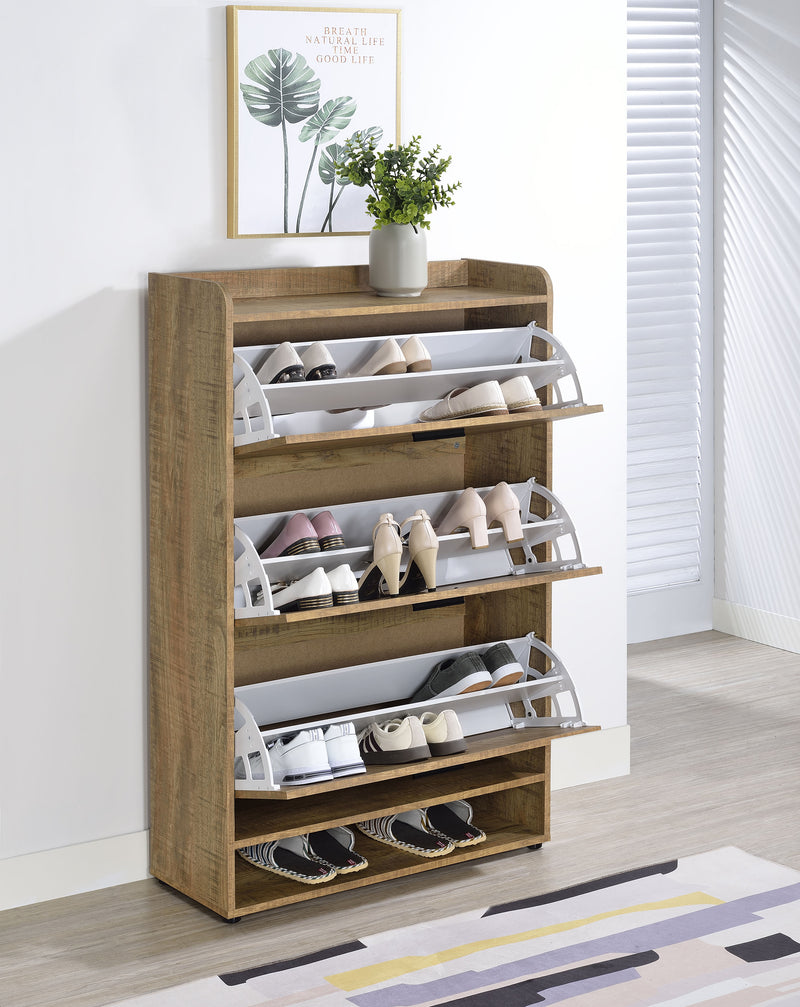 Zapatero de madera técnica de 3 niveles Denia - Mango