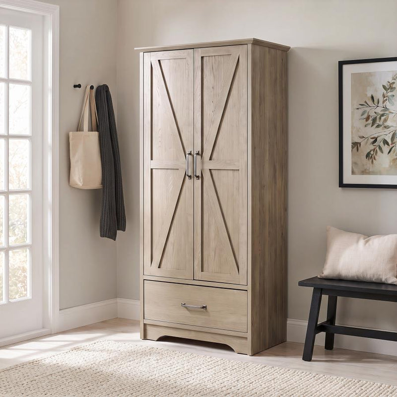 Arvida 2-door Bedroom Wardrobe Storage Cabinet Armoire