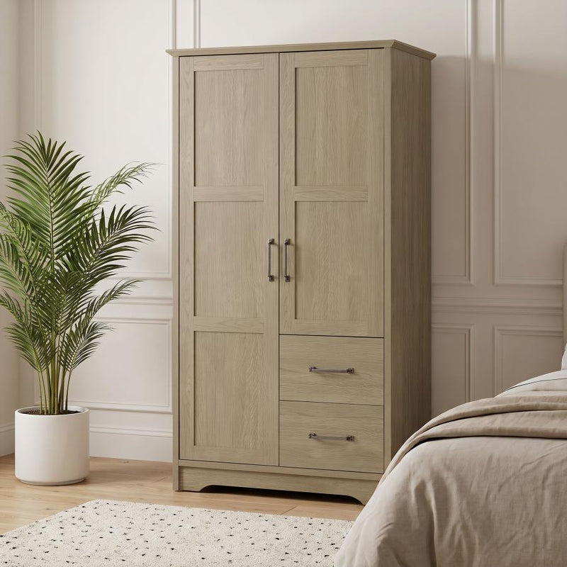 Cassara 2-door Bedroom Wardrobe Storage Cabinet Armoire