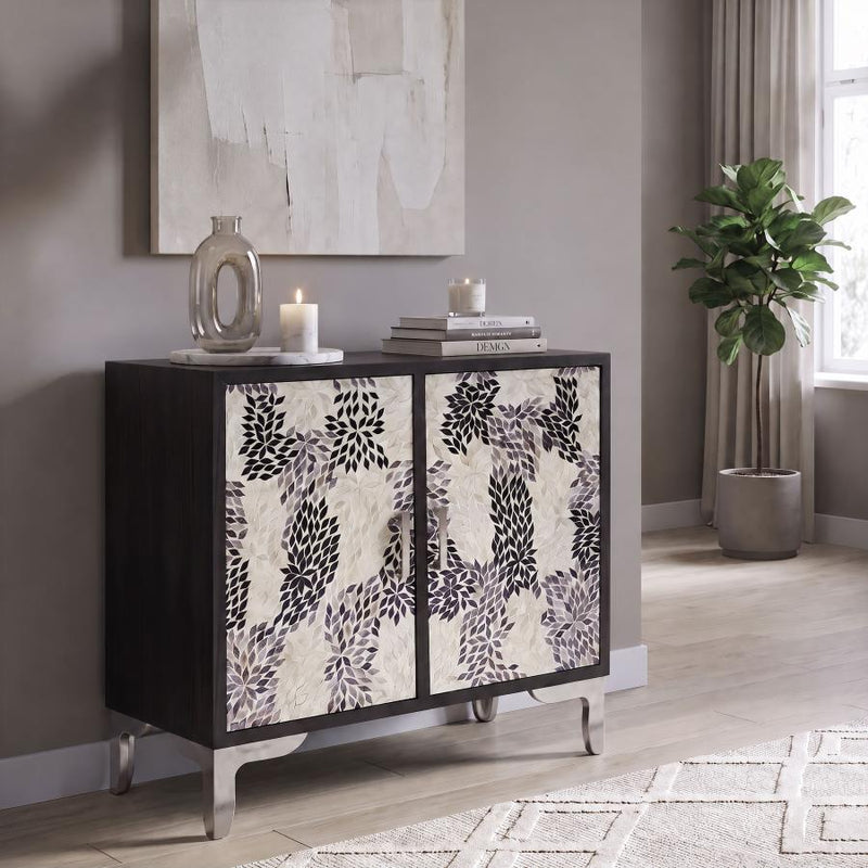 Forbes 2-door Bone Inlay Mosaic Accent Storage Cabinet