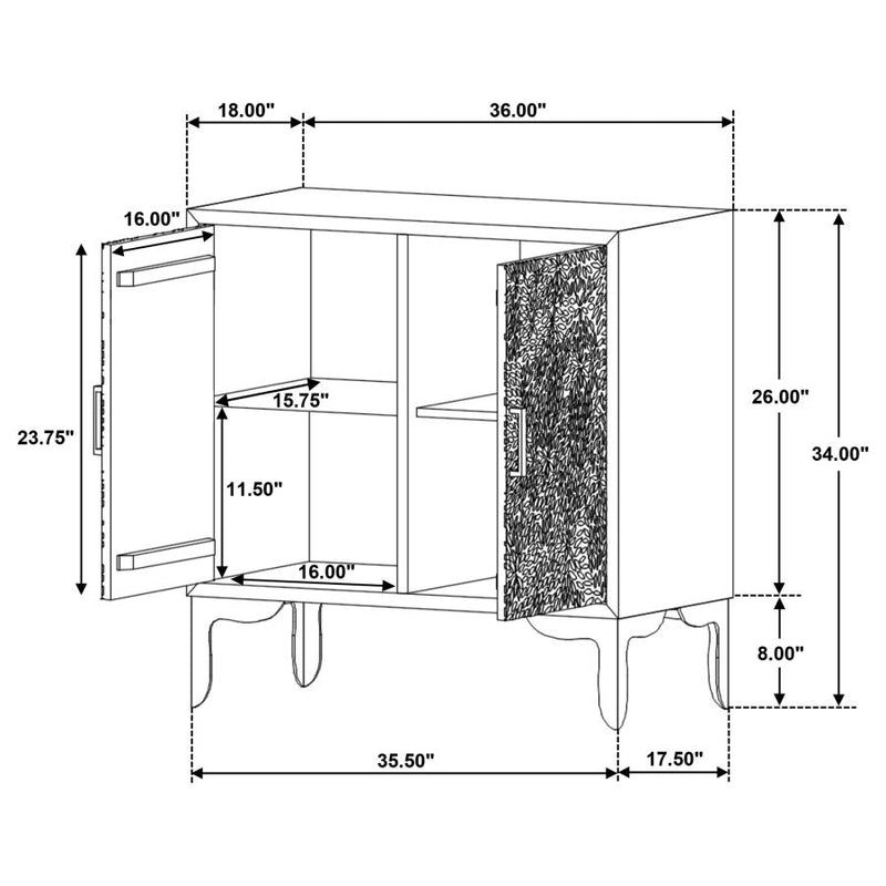 Forbes 2-door Bone Inlay Mosaic Accent Storage Cabinet
