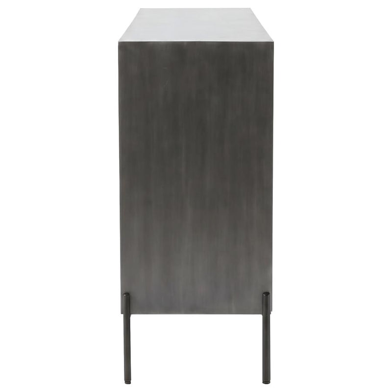 Krause 3-door Bone Inlay Accent Cabinet Grey and Black