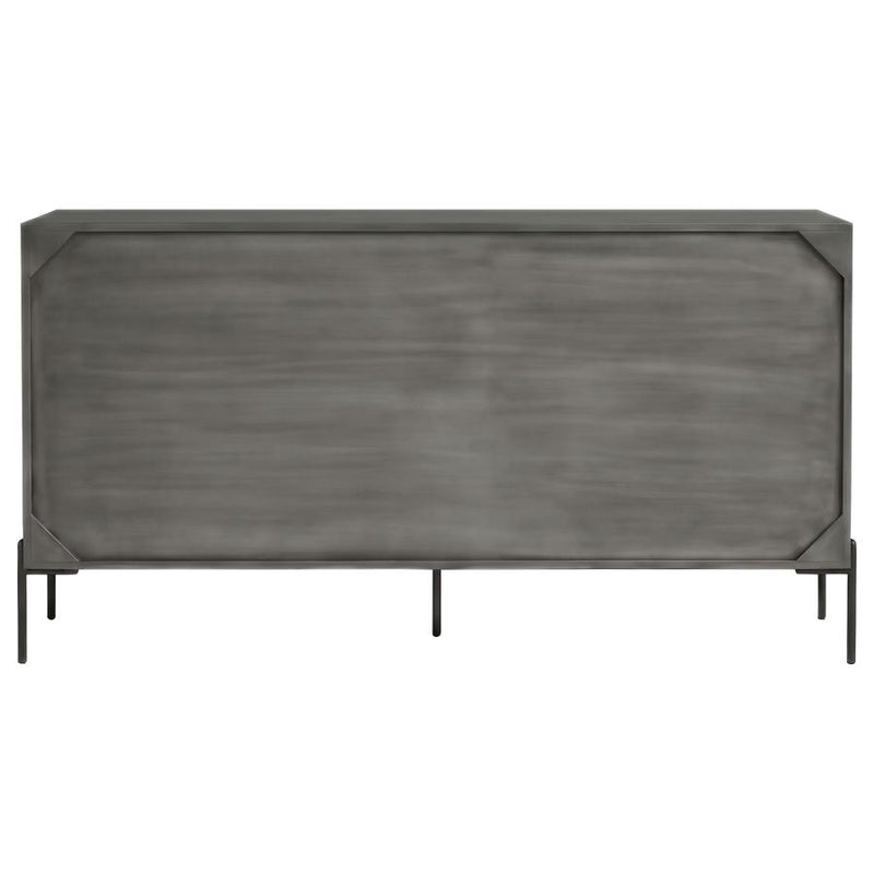 Krause 3-door Bone Inlay Accent Cabinet Grey and Black