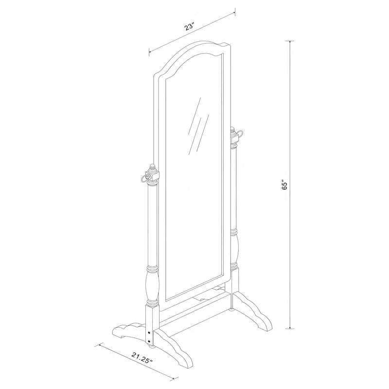 Cabot Espejo de pie ajustable de cuerpo entero de madera