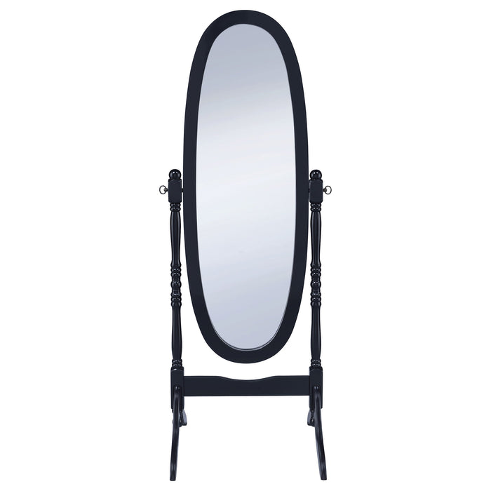 Foyet Wood Adjustable  Length Cheval Mirror Black