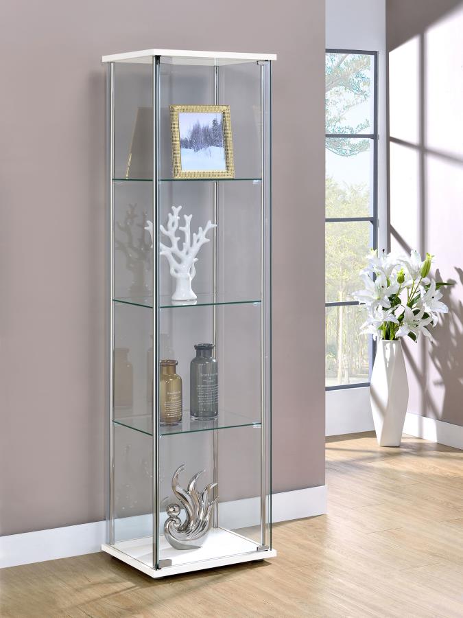 Vitrina Bellatrix de cristal transparente de 4 estantes