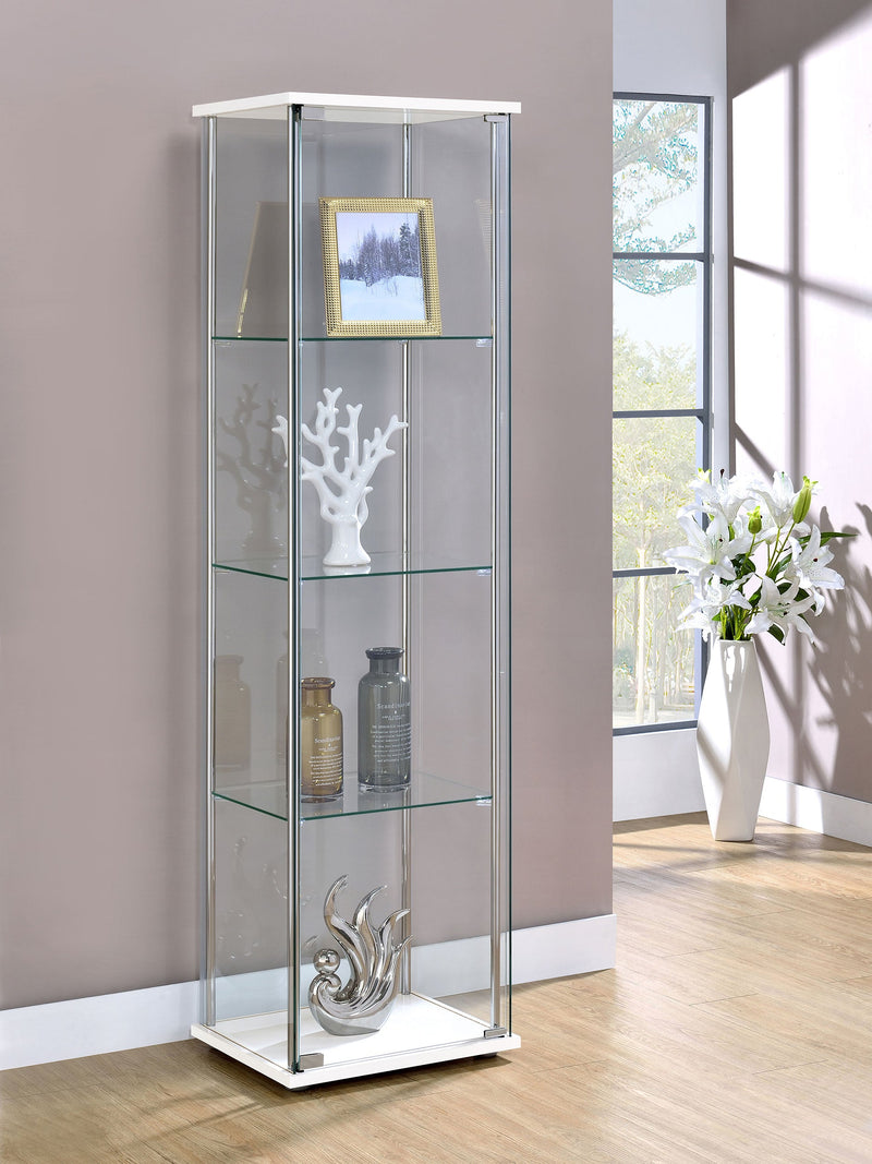 Vitrina Bellatrix de cristal transparente de 4 estantes