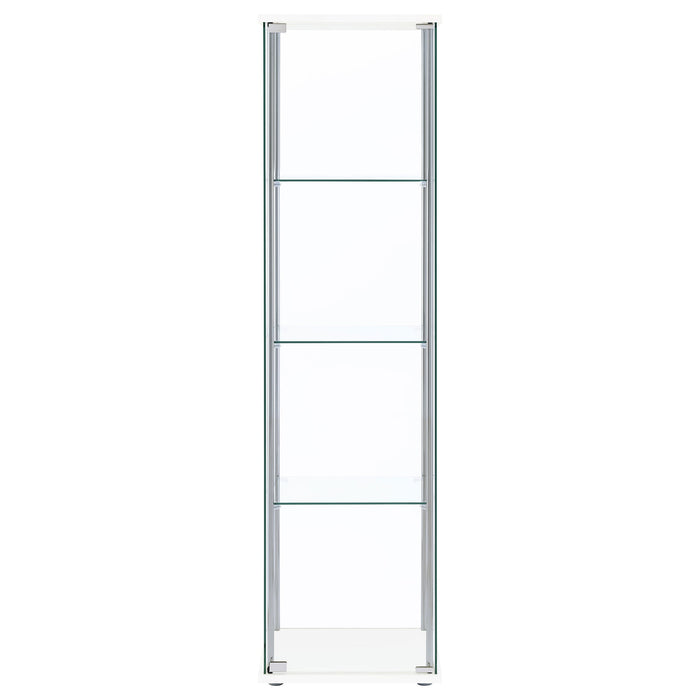 Bellatrix Rectangular 4-shelf Curio Cabinet White and Clear