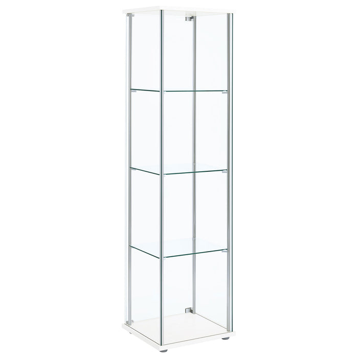 Bellatrix Rectangular 4-shelf Curio Cabinet White and Clear