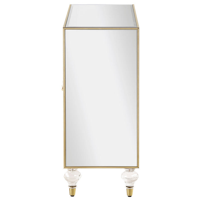 Astilbe 2-door Accent Cabinet Mirror and Champagne