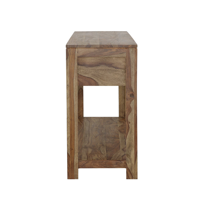 Mesa consola de madera Esther con 3 cajones de palo de rosa natural