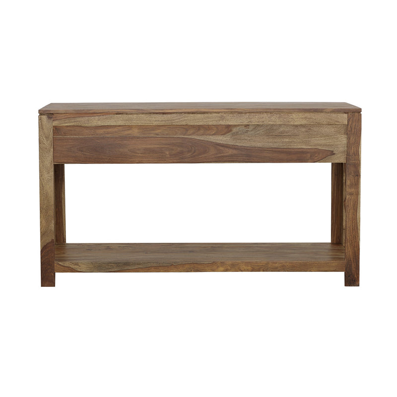 Mesa consola de madera Esther con 3 cajones de palo de rosa natural