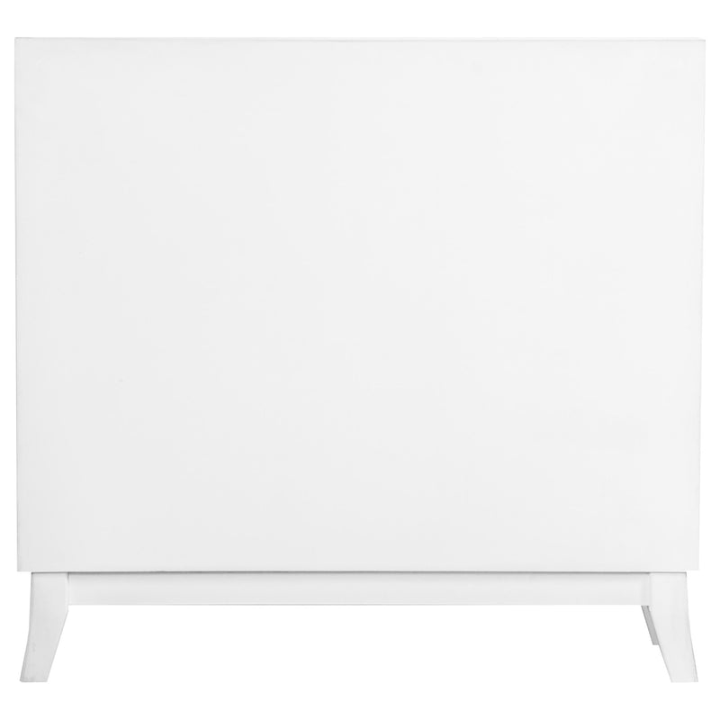 Gambon 2-door Wood Honeycomb Pattern Accent Cabinet White
