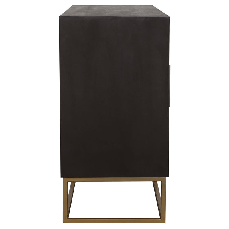 Zara 2-door 57-inch Wood Accent Storage Cabinet Black Walnut