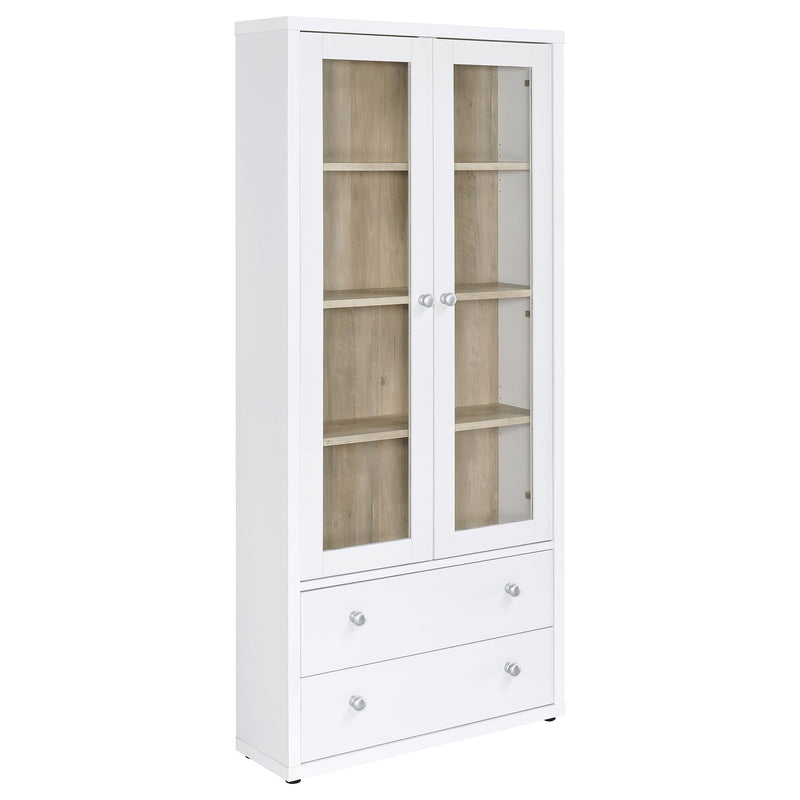 Hawthorne 4-shelf Glass Door Tall Cabinet with Drawers