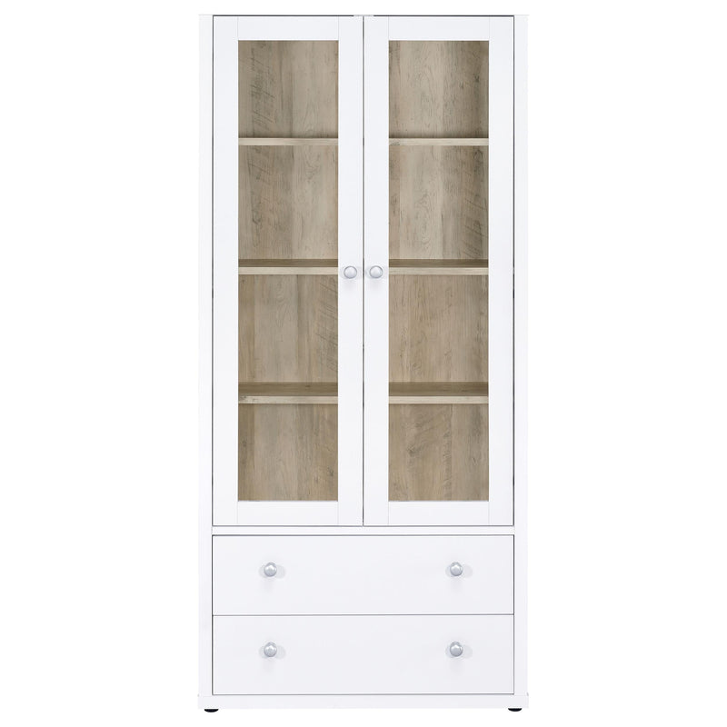 Hawthorne 4-shelf Glass Door Tall Cabinet with Drawers