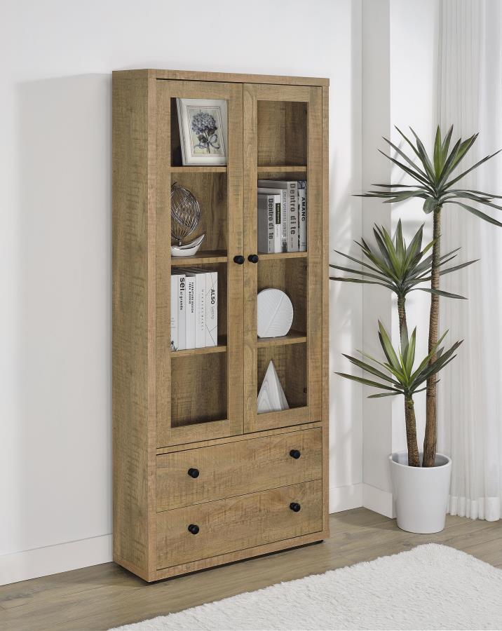 Hawthorne 3-shelf Glass Door Tall Cabinet with Drawers