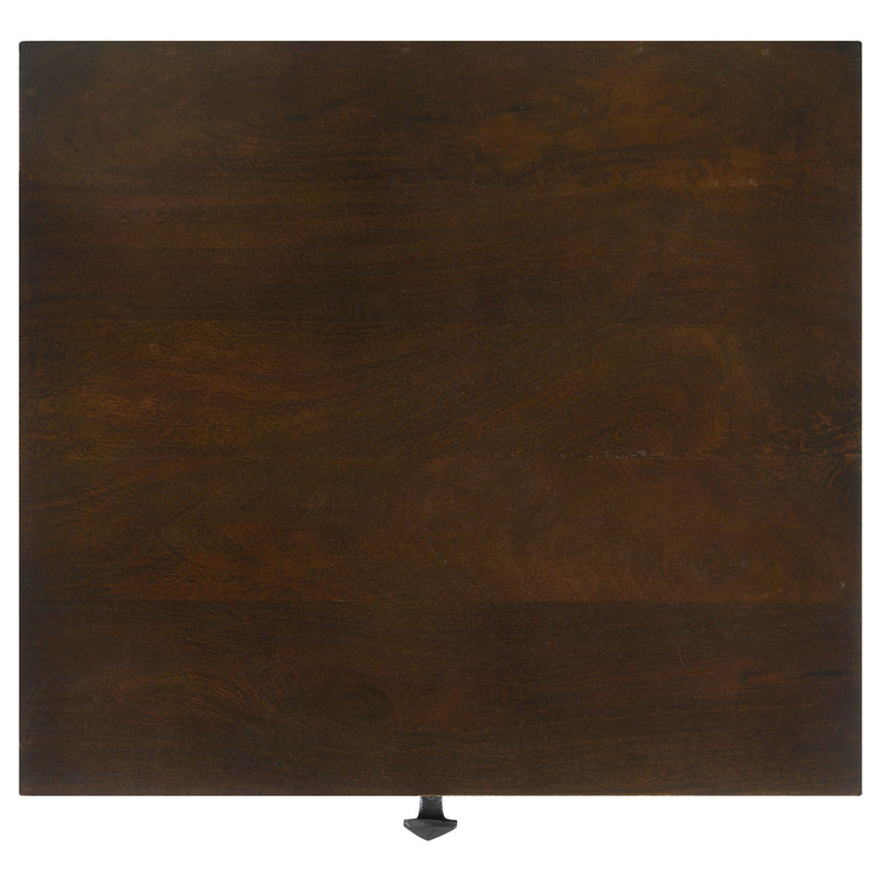 Mesa auxiliar rectangular decorativa Ezra con 1 cajón, color café