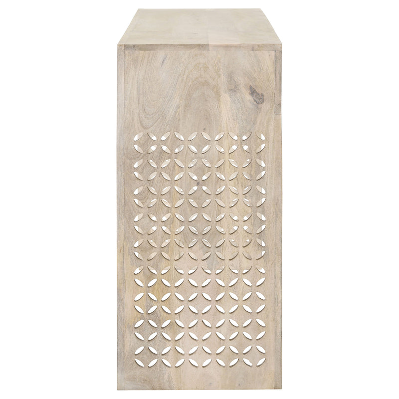 Mesa consola de madera Rickman de 2 cajones para entrada, color blanco lavado