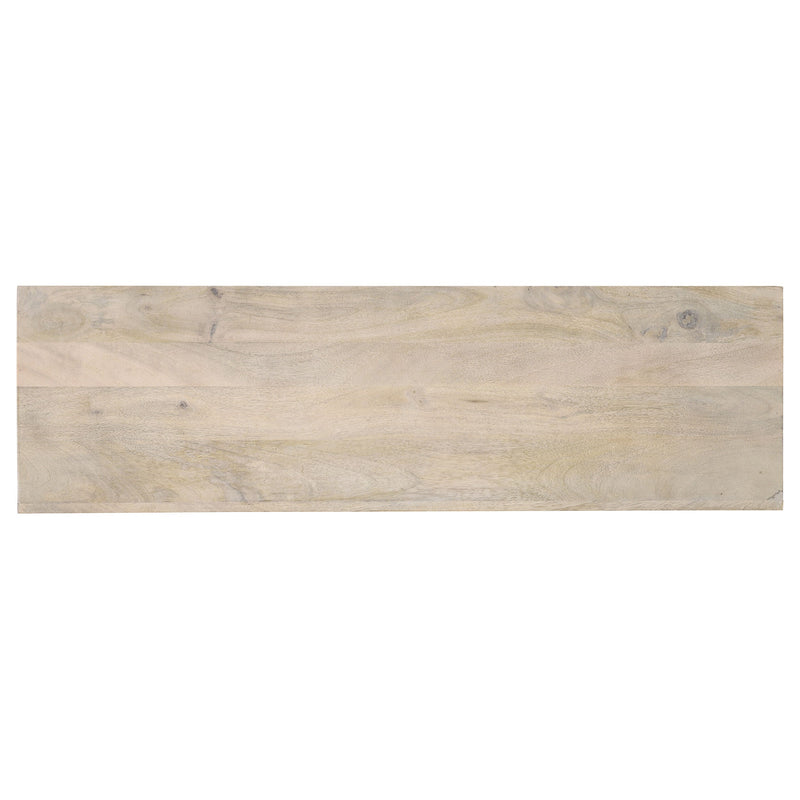 Mesa consola de madera Rickman de 2 cajones para entrada, color blanco lavado