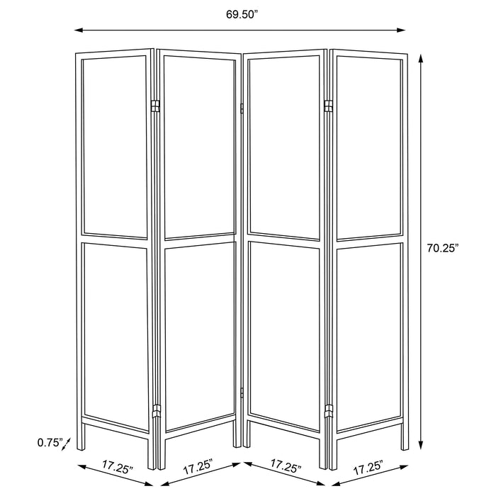 Mattison 4-Panel Room Divider Folding Shoji Screen White