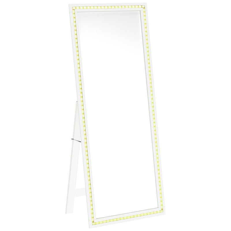 Espejo de pie de LED templado Windrose de 28 x 67 pulgadas