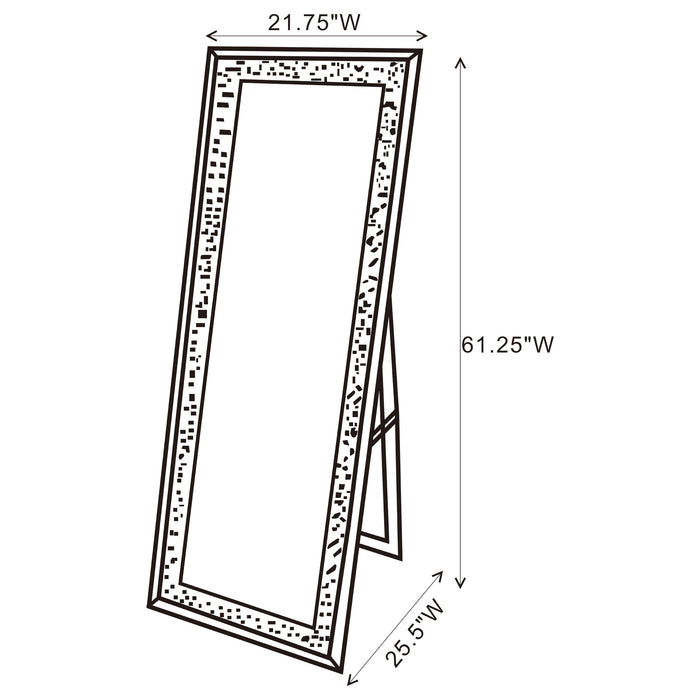 Carisi Rectangular Standing Mirror with LED Lighting Silver