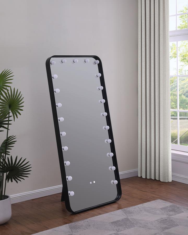Espejo de pie LED Canton de 32 x 71 pulgadas con altavoces negro