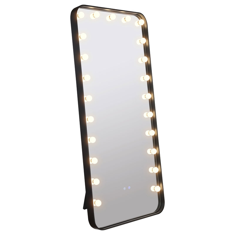 Espejo de pie LED Canton de 32 x 71 pulgadas con altavoces negro