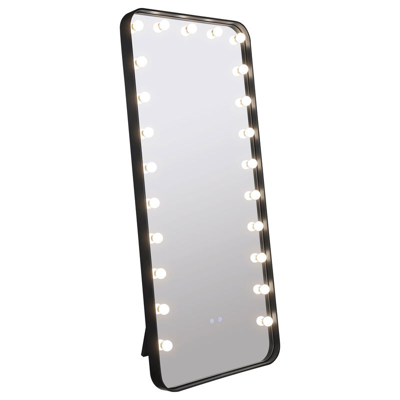 Espejo de pie LED Canton de 32 x 71 pulgadas con altavoces negro