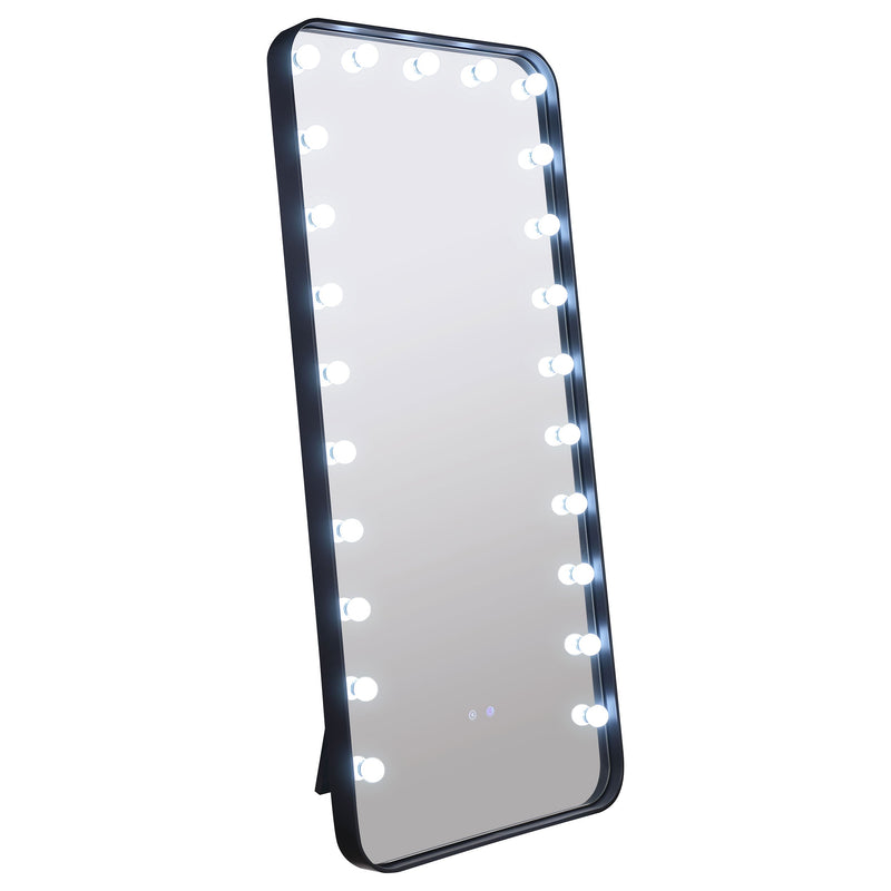 Espejo de pie LED Canton de 32 x 71 pulgadas con altavoces negro