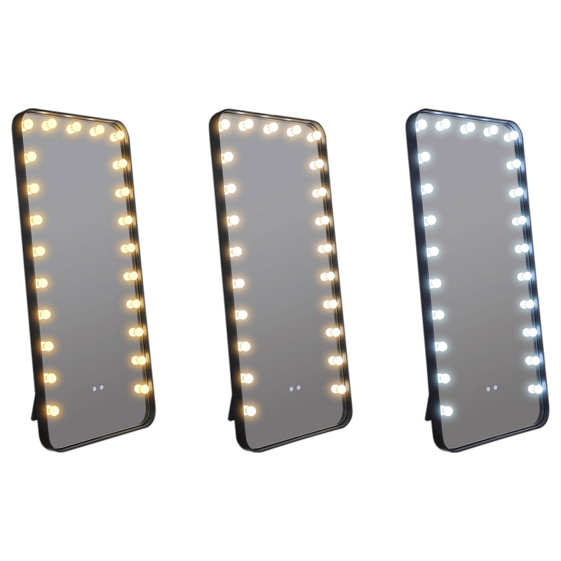 Espejo de pie LED Canton de 32 x 71 pulgadas con altavoces negro